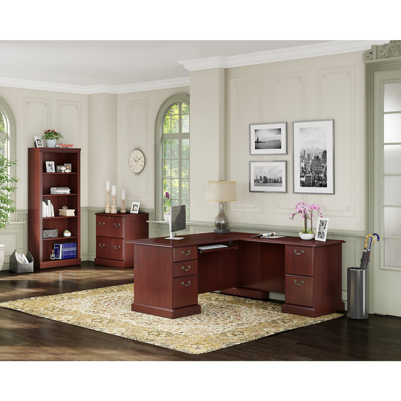 Kathy Ireland Home by Bush Furniture Bennington Desk, Bookcase and